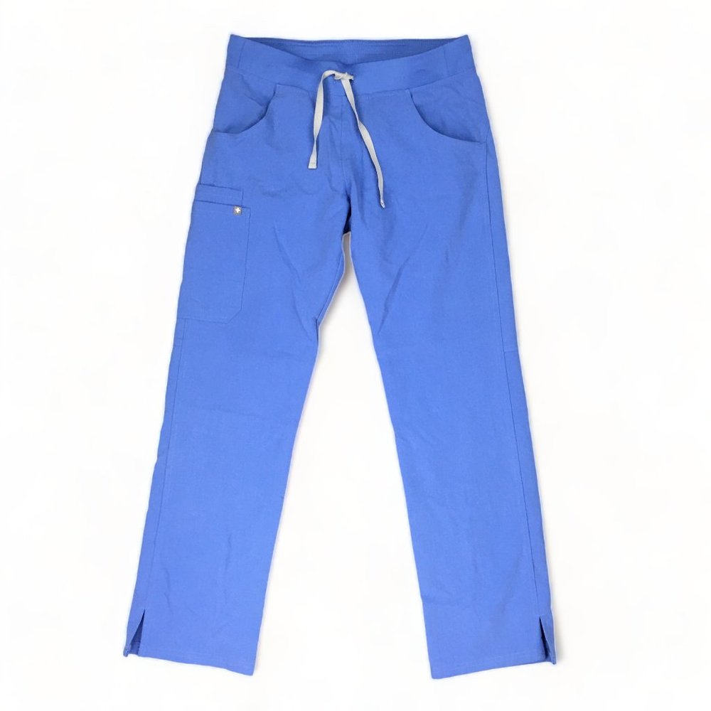 Figs Technical Collection Scrub Pants Drawstring Pockets Blue SIze S